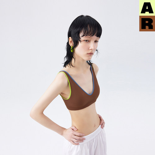 AR轻运动撞色文胸v型背心