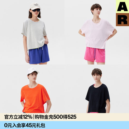 【博主推荐】AR「softnotes」棉莫代尔宽松圆领短袖T恤纯色上衣女
