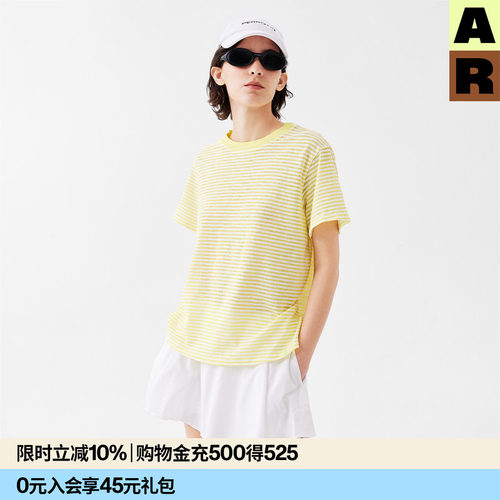 AR【线条交响乐】半透短袖T恤春季透气上衣薄女r线AlmondRocks
