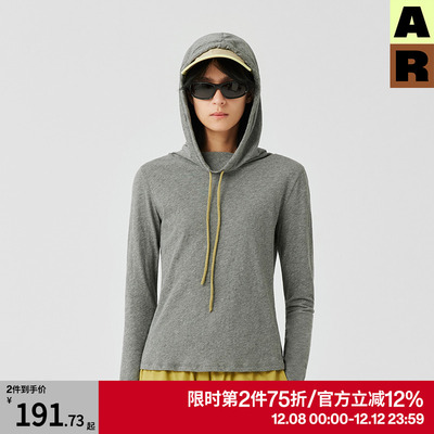 AR连帽堆堆领长袖打底衫