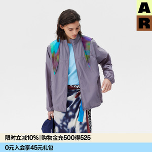 AR可拆卸花色三角兜帽原纱防晒衣运动轻量户外休闲外套UPF50+女
