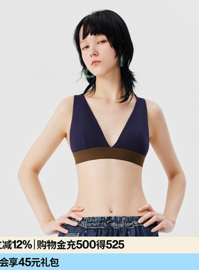 AR原创深V领法式三角杯文胸女性感内衣轻薄小胸2026新款r线基础线