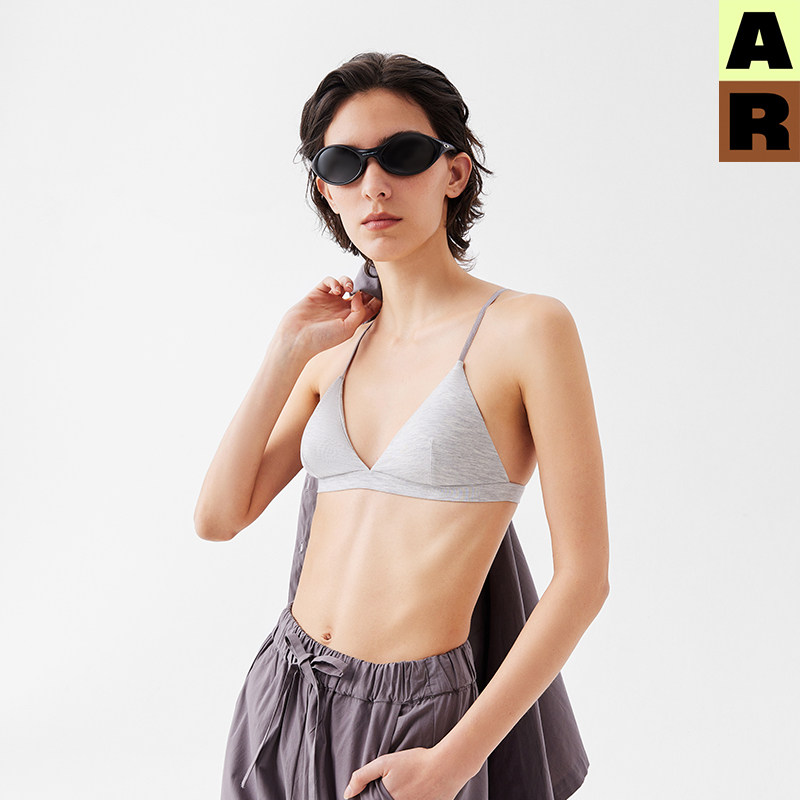 AR轻盈三角小软杯2026新款细肩带纯色比基尼内衣小胸美背薄款女