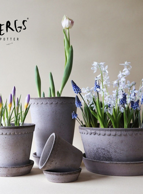 Bergs Potter宝格仕赫莲娜手工花盆复古北欧风简约多肉红陶盆粗陶