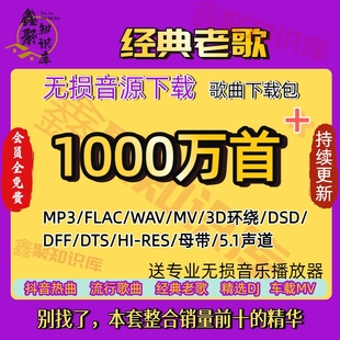 无损车载音乐下载包高音质免费抖音MP3歌曲dj/flac/wav/mp4
