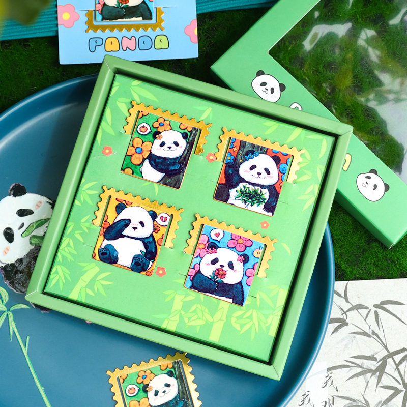 书签可爱大熊猫金属刻字礼物