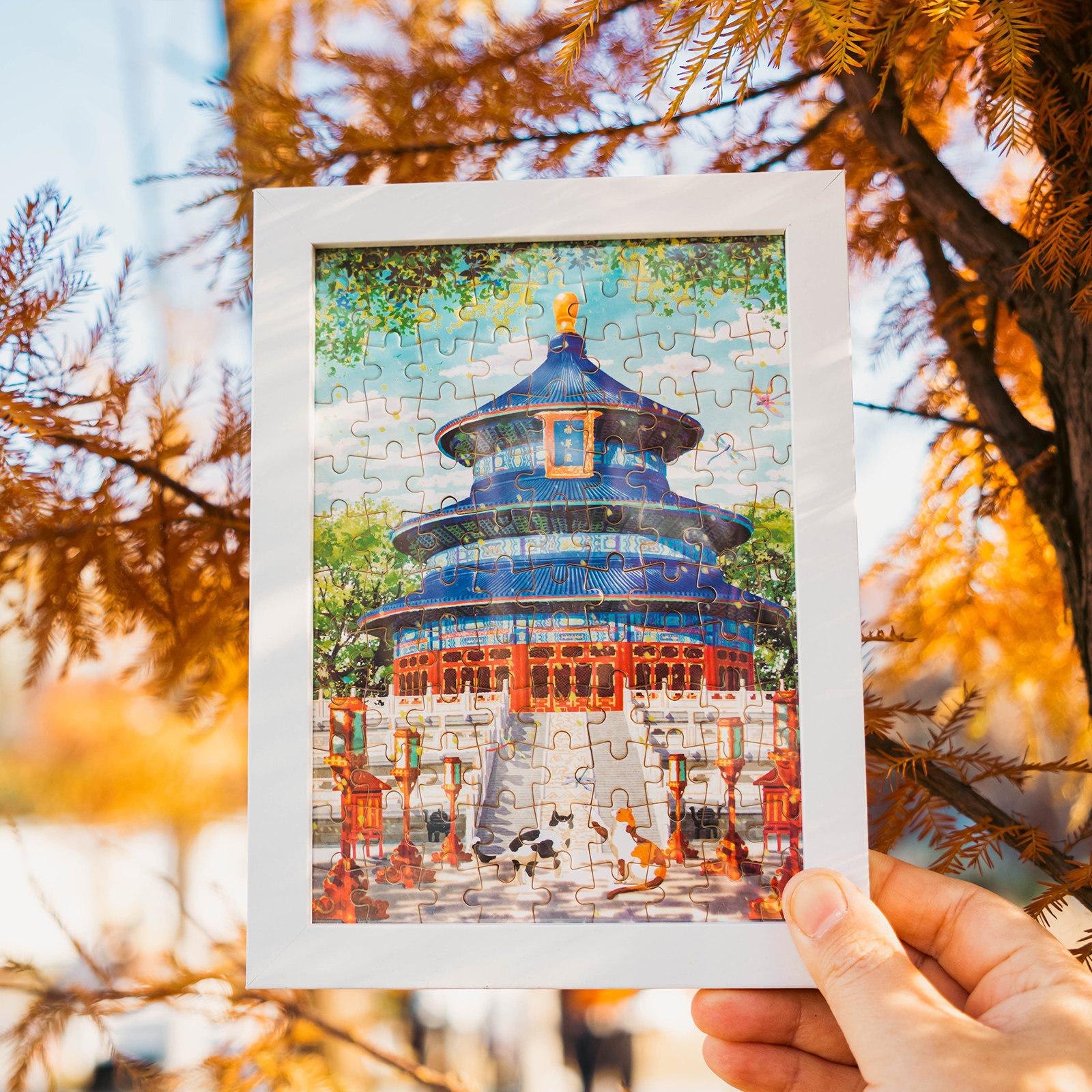 北京天坛故宫景点城市旅游文创纪念品拼图摆件益智玩具儿童小礼品图片