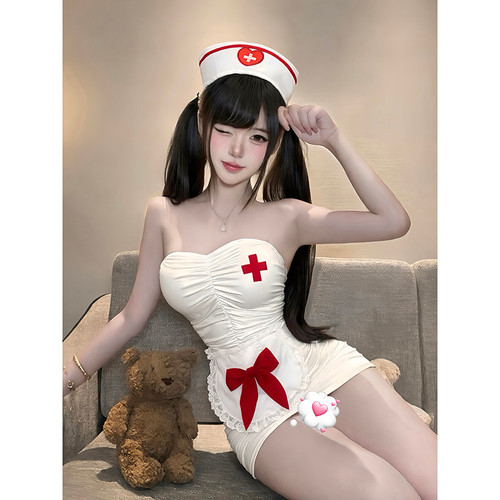 性感护士制服睡裙女夏季包臀裙纯欲cos角色扮演薄款纯欲制服睡衣