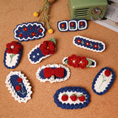 菲菲姐家diy发夹材料包新手钩针编织女孩发饰手工发卡毛线夹子