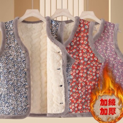 清仓处理棉袄背心马甲中老年妈妈百搭秋冬加绒加厚保暖坎肩外套女