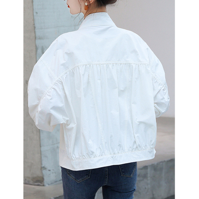 白色棒球服春秋常规款夹克衫外套
