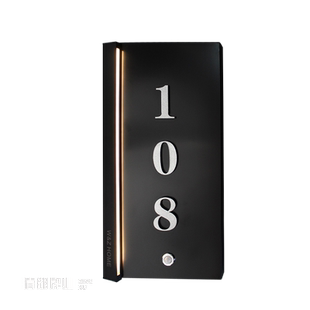 定制高档充电感应发光门牌家用入户门号牌酒店包厢大门别墅牌号码牌金属极简工业风创意门牌灯入户门灯不锈钢
