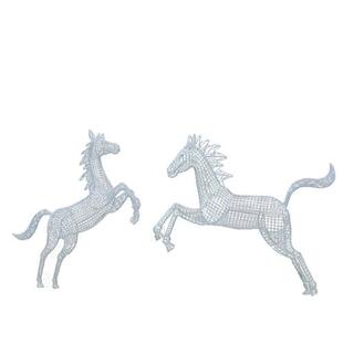 户外不锈钢金属镂空马雕塑小区景观装饰公园草坪铁艺仿真动物摆件