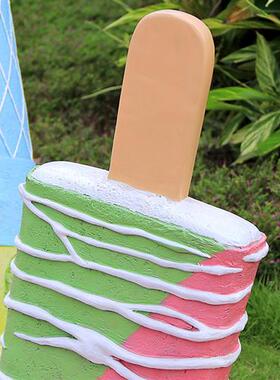 饮品店雪糕门迎玻璃钢雕塑商场橱窗冰淇淋落地摆件烘焙店蛋糕装饰