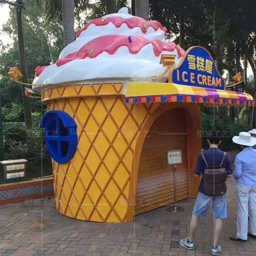 玻璃钢雕城堡门头游乐场背景墙装饰罗马柱模型儿童乐园卡通摆件