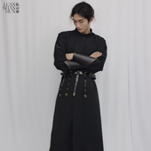乱山昏 原创新中式 两穿圆领袍开衩休闲风衣长大衣唐制简约外套春
