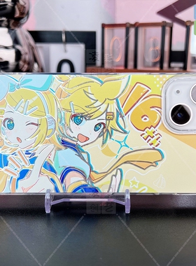 凌彩创艺二次元镜音双子手机壳适用于苹果16promax华为vivoiqoo13小米15pro一加ace5红米70至尊版IMD冰川纹壳