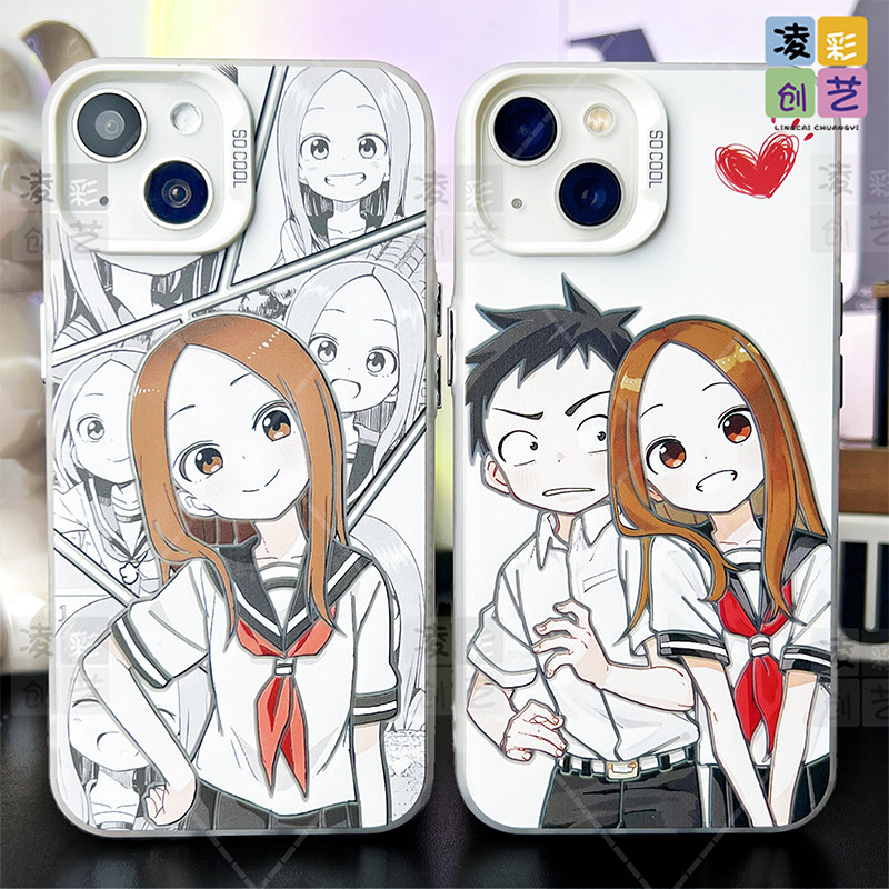 凌彩创艺二次元可爱高木同学手机壳适用苹果16promax华为vivoiqooneo10小米15pro一加13T红米80至尊IMD彩银壳