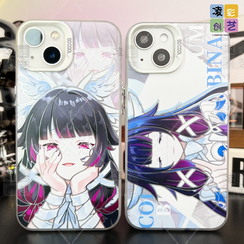 凌彩创艺二次元哥伦比娅少女手机壳适用苹果16promax华为vivoiqooneo10小米15pro一加13T红米80至尊IMD彩银壳