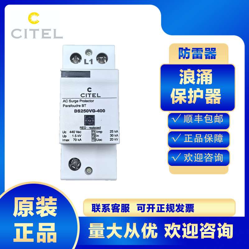 citel浪涌保护器DS250VG-400防雷器避雷电涌4p低压三相一级SPD