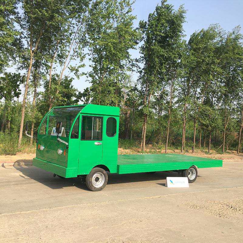 厂区仓库物流倒货车工地高栏运输拉货车电动四轮平板搬运周转车