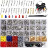 1420PCS盒装 铜公母接插件汽车连接器插针压接端子1 3.5mm