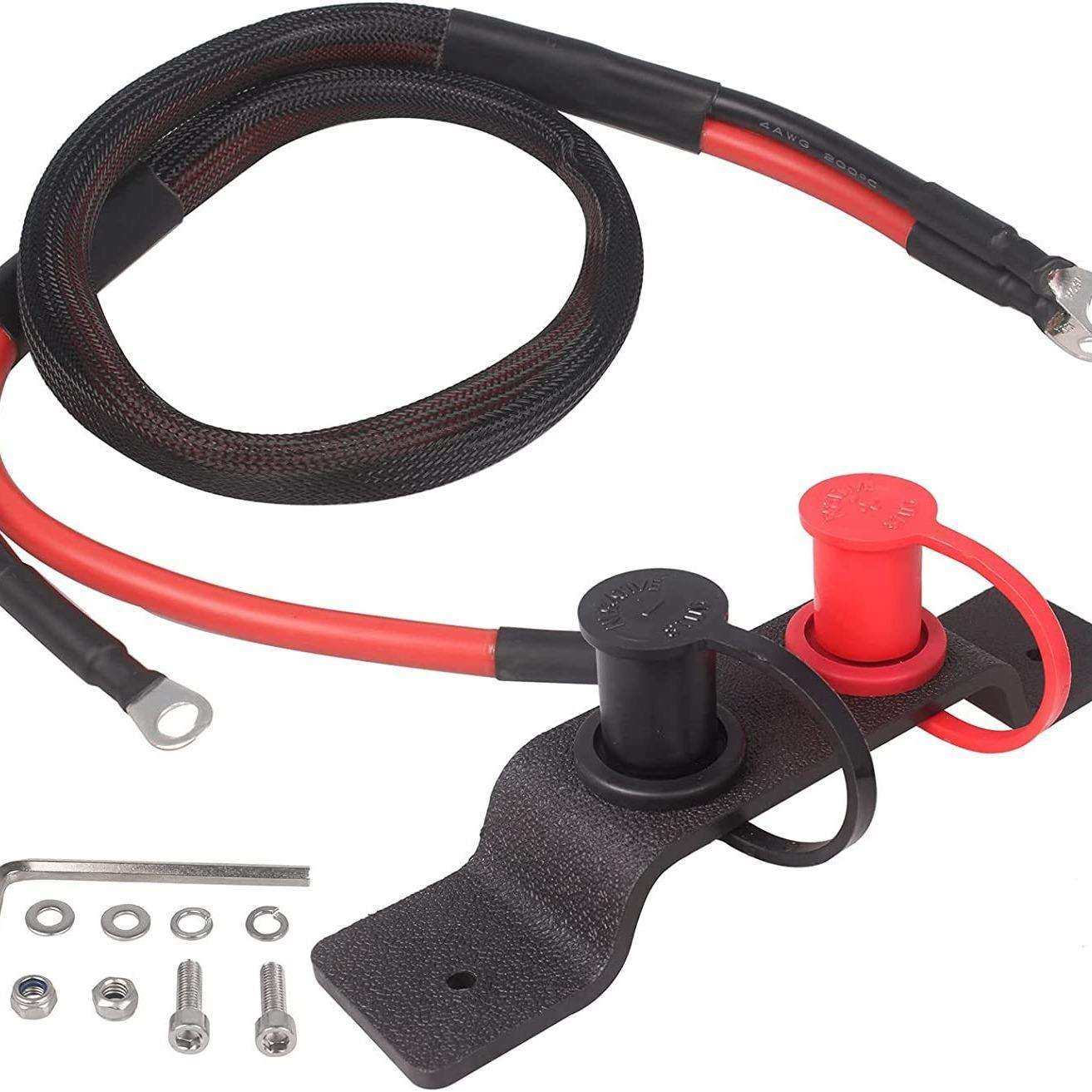 电池充电器柱带支架防水充电套装纯铜汽车电池连接线电瓶启动线