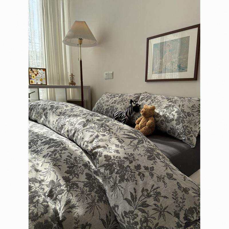 2025轻奢全棉提花磨毛床上四件套秋冬纯棉床单被套笠床品三件套