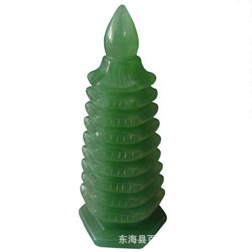 天然黑曜石白水晶东陵玉九层文昌塔摆件 旺文升迁风水