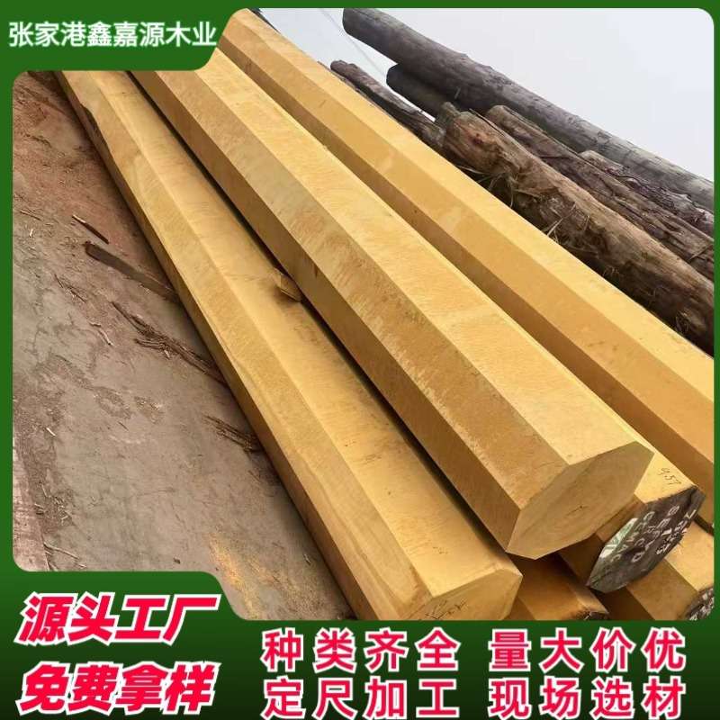 非洲黄花梨规格料 黄花梨室内装修 巴蒂原木户外防腐木车圆柱子料
