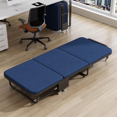 折叠床单人躺椅午休床午睡床办公便携加厚木板海绵床家用成人