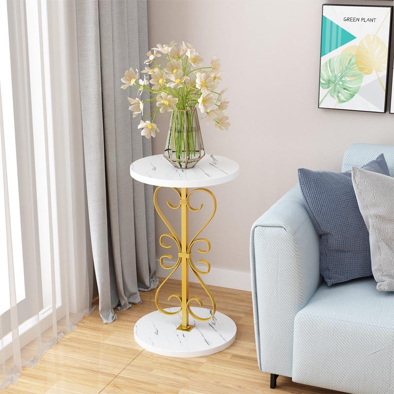 客厅花架子落地式简约阳台绿萝置物边几铁艺室内摆件圆形装饰花架