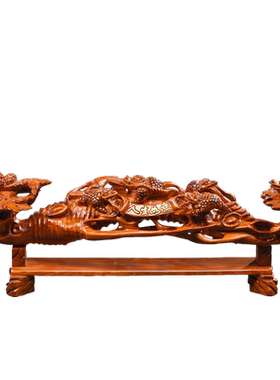 花梨木雕刻人生如意摆件红木家居办公玄关装饰工艺品生日乔迁送礼