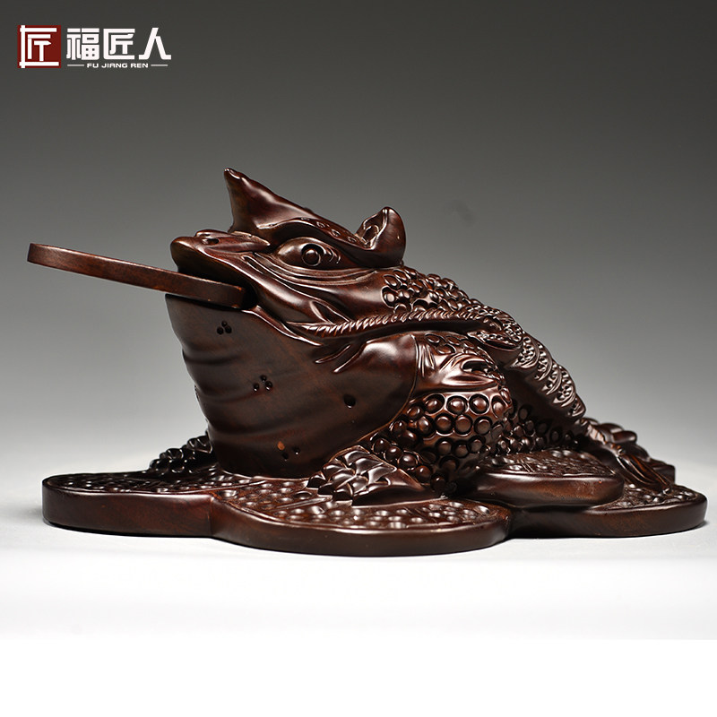 黑檀木雕金蟾摆件蟾蜍工艺礼品