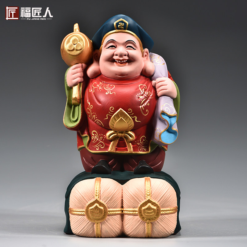 实木雕刻财神爷大黑天神像摆件