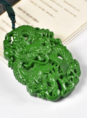 绿色桃木实木飞龙吊坠挂件木头十二生肖木质龙吉祥物装饰工艺品品