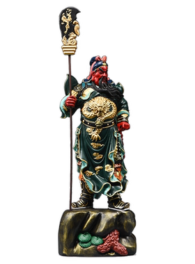 实木雕刻彩绘武财神关公佛像