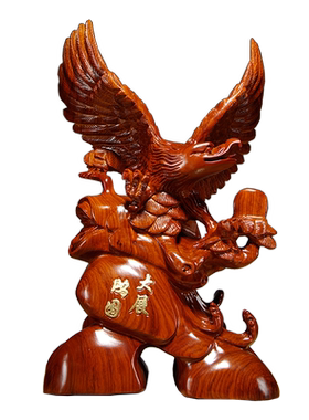 实木办公室桌面大展宏图老鹰摆件