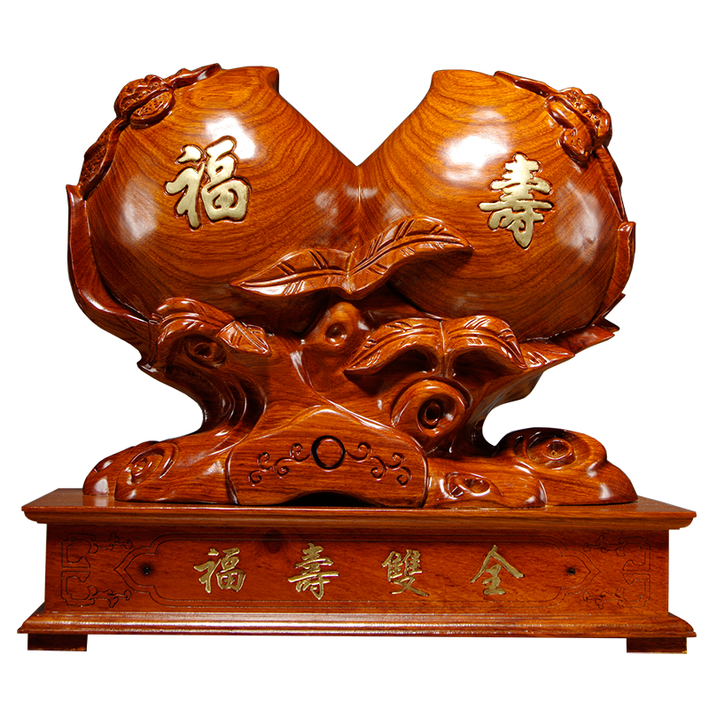 雕刻福寿双全送老人生日家居装饰