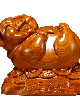 吉祥物客厅实木质生肖猪祝福木头