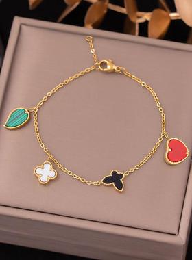 新款时尚通勤钛钢手链女轻奢手饰韩国不掉色情侣手环春季女式爆款