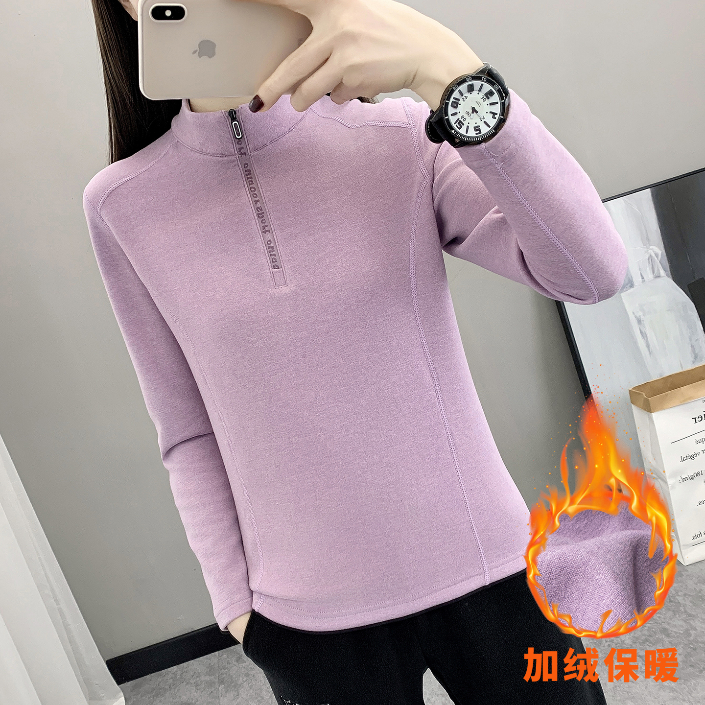 抓绒衣女式户外运动双面德绒冬季打底衫登山套头春秋卫衣外套上衣