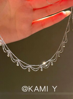 法式优雅蕾丝露珠项链