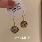 KAMI 耳饰 独特精致个性 Y法式 复古油画风珐琅耳环女设计感轻奢时尚