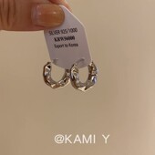 KAMI Y金属肌理质感小圆圈耳扣耳环女轻奢小众设计感高级耳钉耳饰