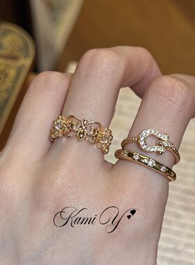 中古高级感蕾丝鸢尾星芒戒指
