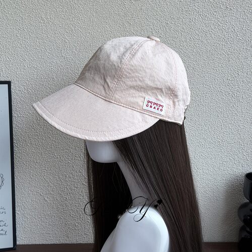 26年新款~米色条纹渔夫帽女夏季