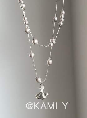 星球叠戴珍珠项链女轻奢小众设计