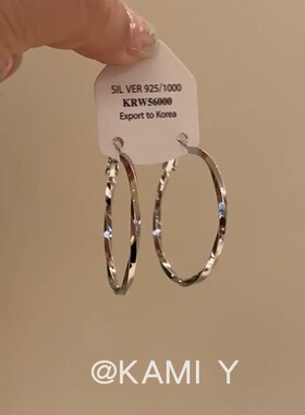 KAMI Y简约复古金属大圈圈耳环女甜酷个性百搭小众耳钉高级感耳饰