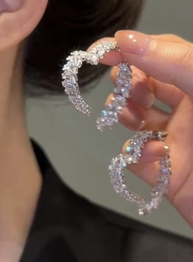 高级感麦穗心型耳环女轻奢小众设计2025年新款潮百搭时尚耳饰爆款